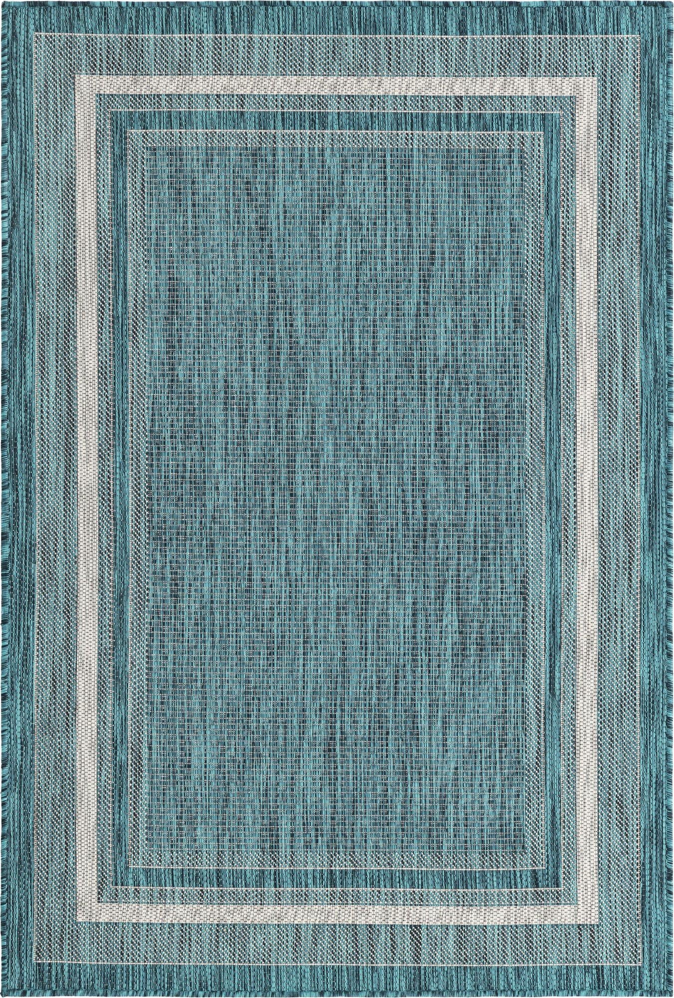 Primary image 4' x 6'  Washable Border Indoor / Outdoor Rug