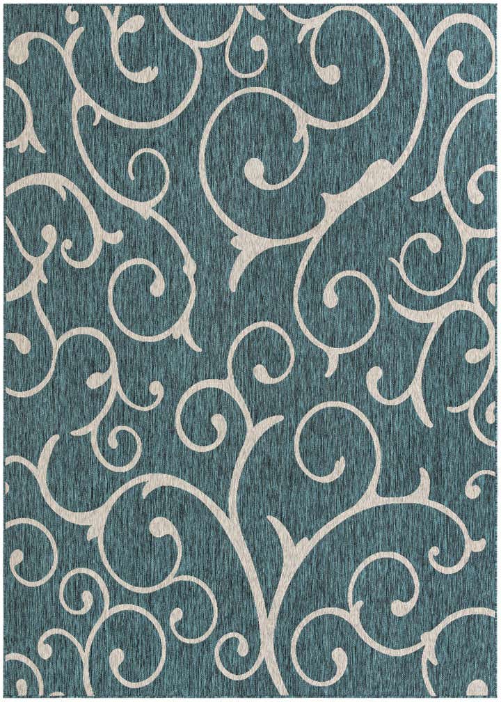 9' x 12' Easy-Clean Botanical Indoor / Outdoor Rug