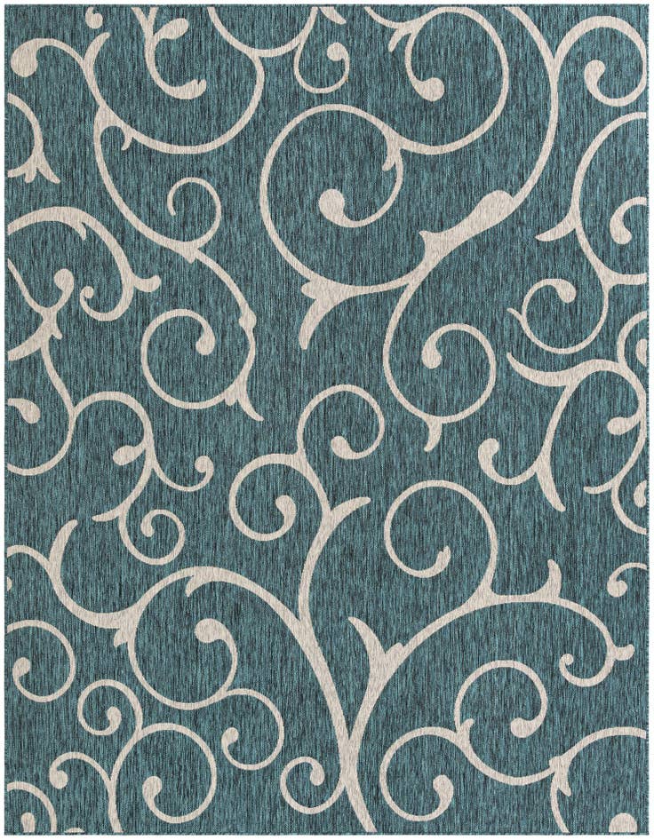Detail image of 9' x 12' Easy-Clean Botanical Indoor / Outdoor Rug