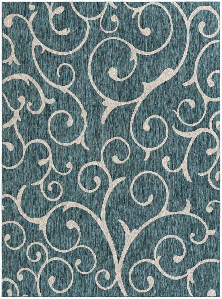 9' x 12' Easy-Clean Botanical Indoor / Outdoor Rug
