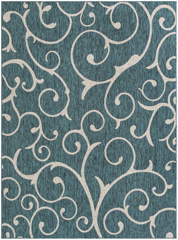 Detail image of 9' x 12' Easy-Clean Botanical Indoor / Outdoor Rug