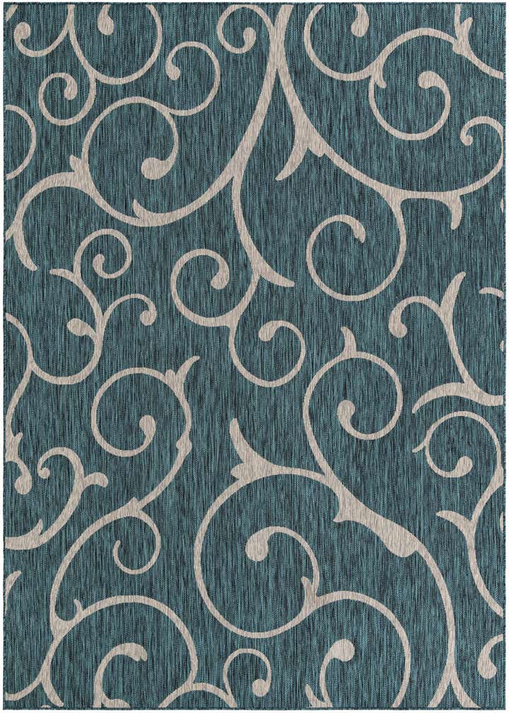 7' 10 x 11' Easy-Clean Botanical Indoor / Outdoor Rug