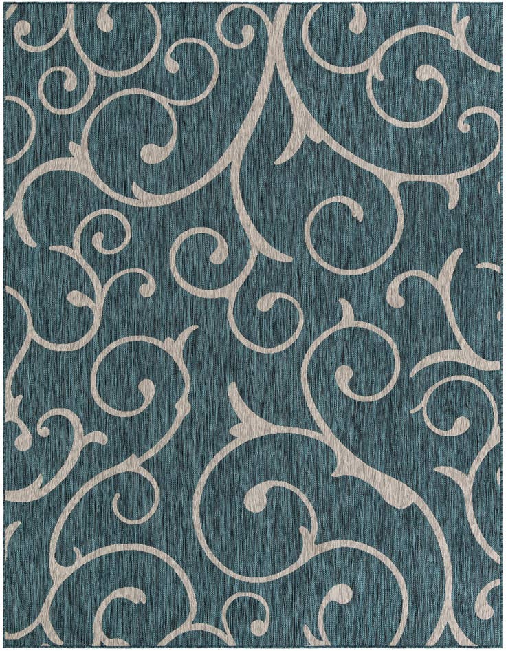 Detail image of 7' 10 x 11' Easy-Clean Botanical Indoor / Outdoor Rug