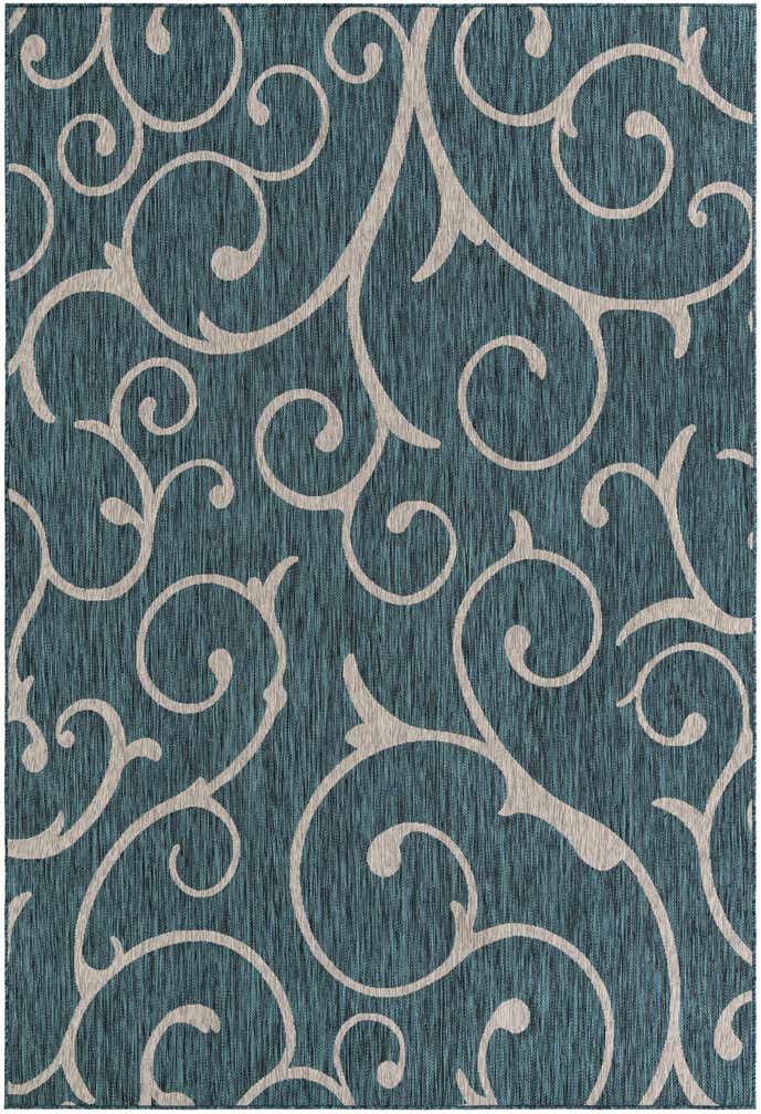 7' 10 x 11' Easy-Clean Botanical Indoor / Outdoor Rug
