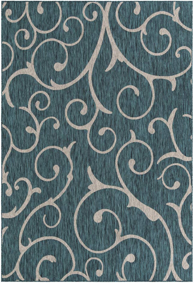 Detail image of 7' 10 x 11' Easy-Clean Botanical Indoor / Outdoor Rug