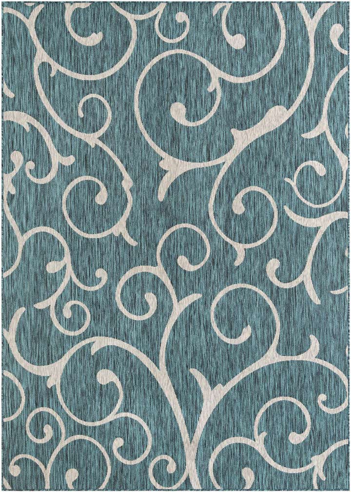 7' x 10' Easy-Clean Botanical Indoor / Outdoor Rug
