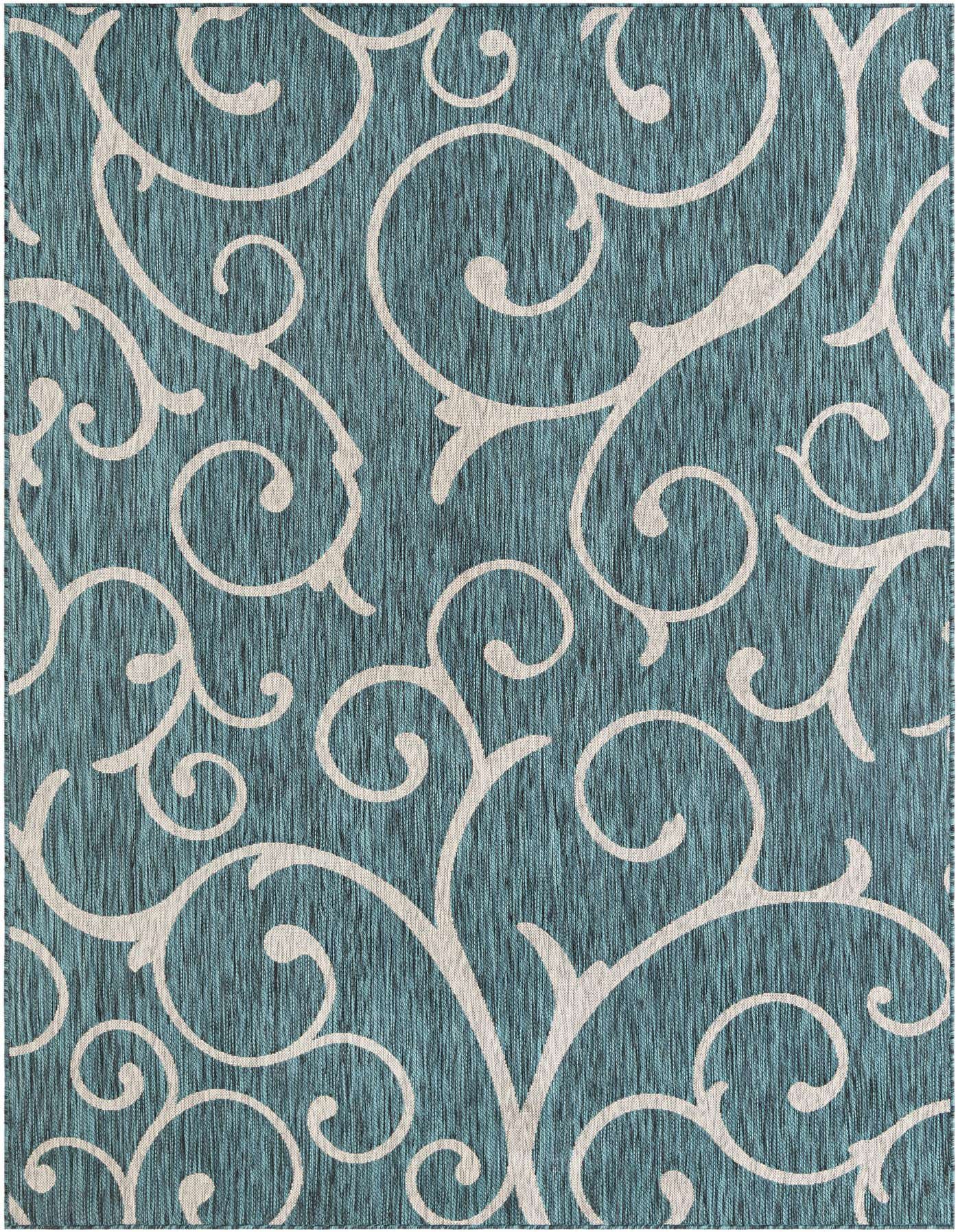 7' x 10' Easy-Clean Botanical Indoor / Outdoor Rug