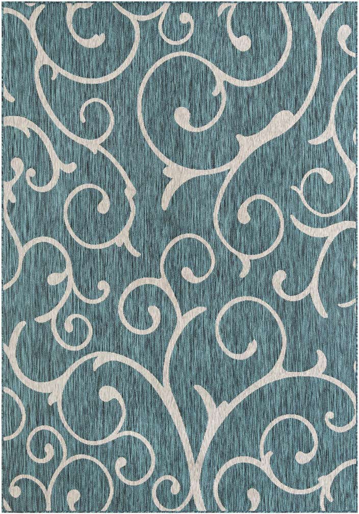 7' x 10' Easy-Clean Botanical Indoor / Outdoor Rug