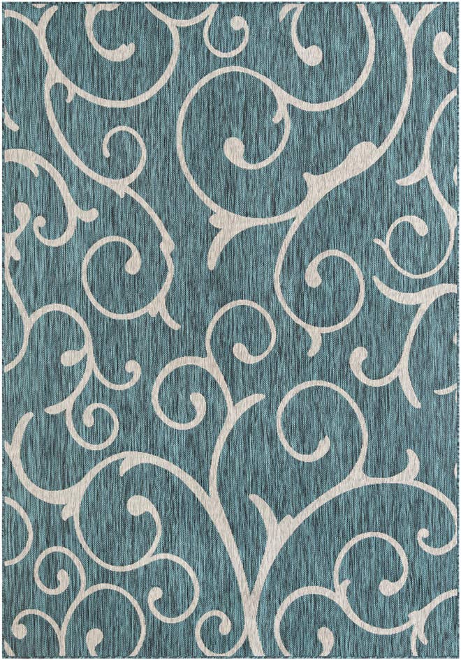 Detail image of 7' x 10' Easy-Clean Botanical Indoor / Outdoor Rug