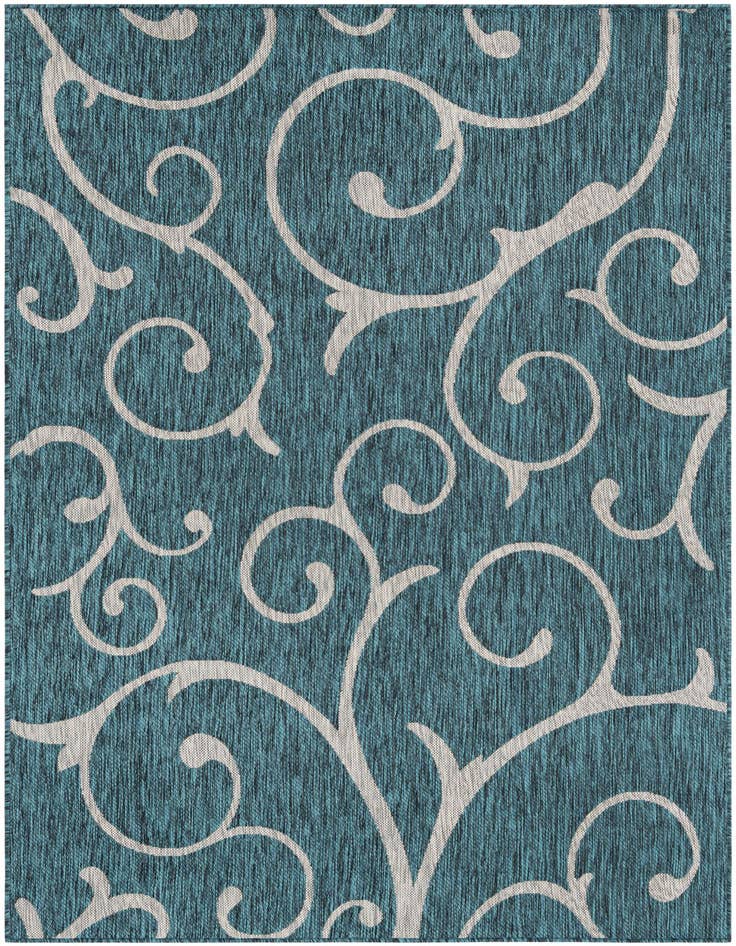 Detail image of 5' 3 x 8' Easy-Clean Botanical Indoor / Outdoor Rug