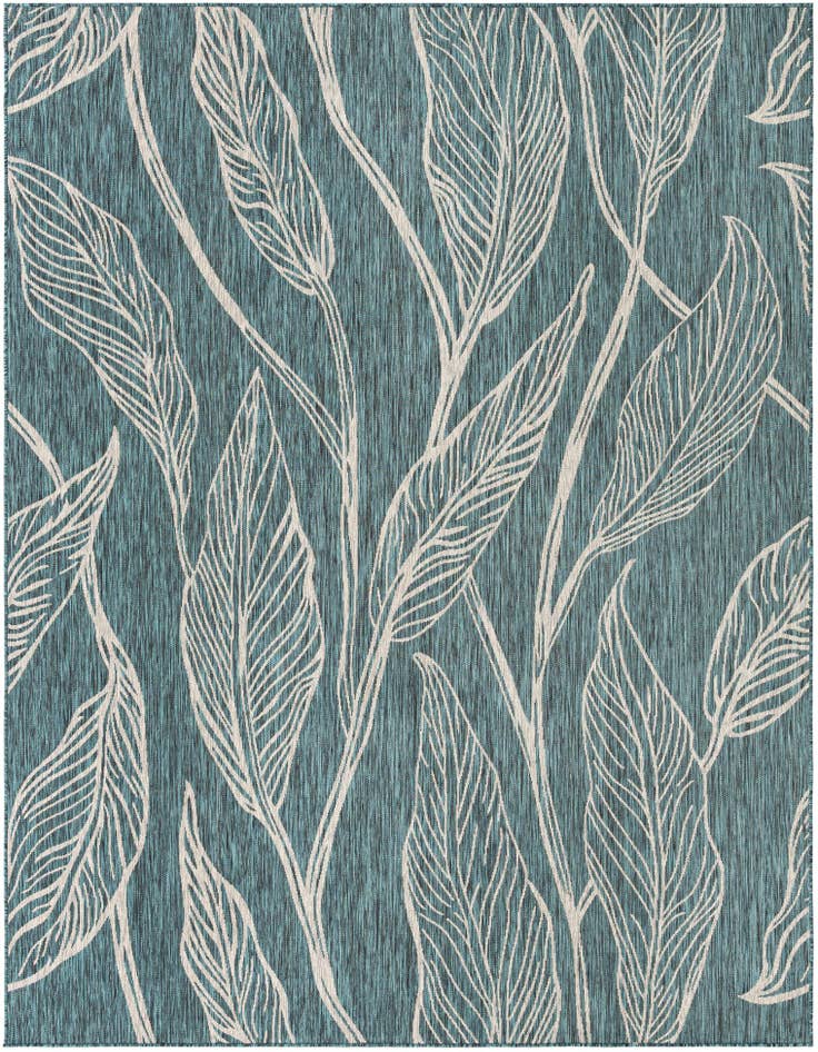 Detail image of 9' x 12' Easy-Clean Botanical Indoor / Outdoor Rug