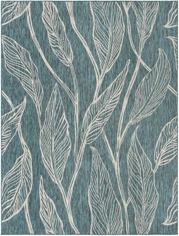 9' x 12' Easy-Clean Botanical Indoor / Outdoor Rug