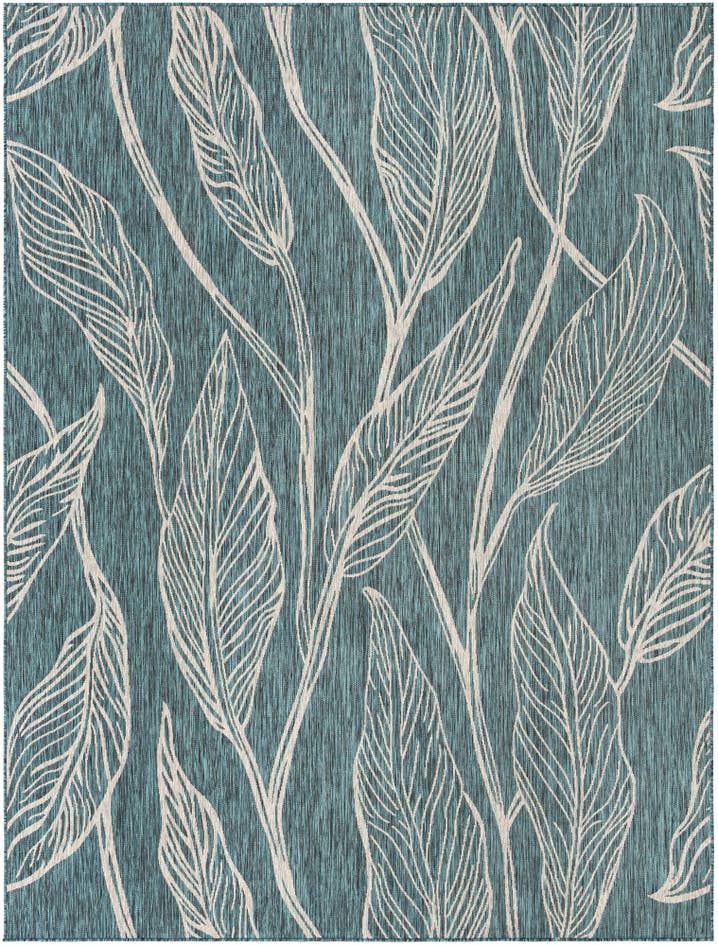 Detail image of 9' x 12' Easy-Clean Botanical Indoor / Outdoor Rug