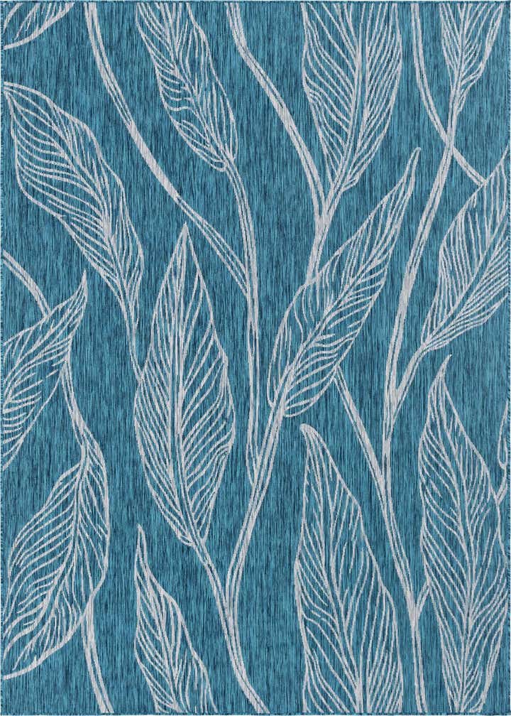 7' 10 x 11' Easy-Clean Botanical Indoor / Outdoor Rug