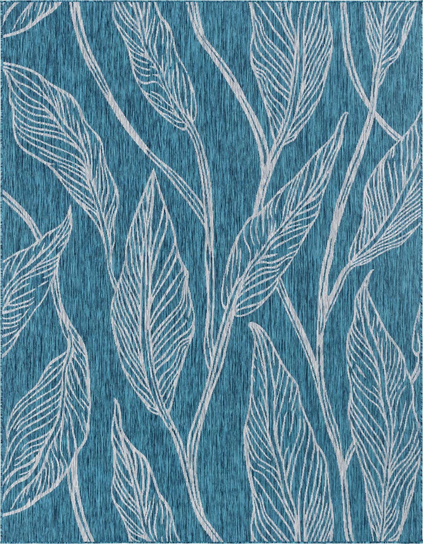 7' 10 x 11' Easy-Clean Botanical Indoor / Outdoor Rug