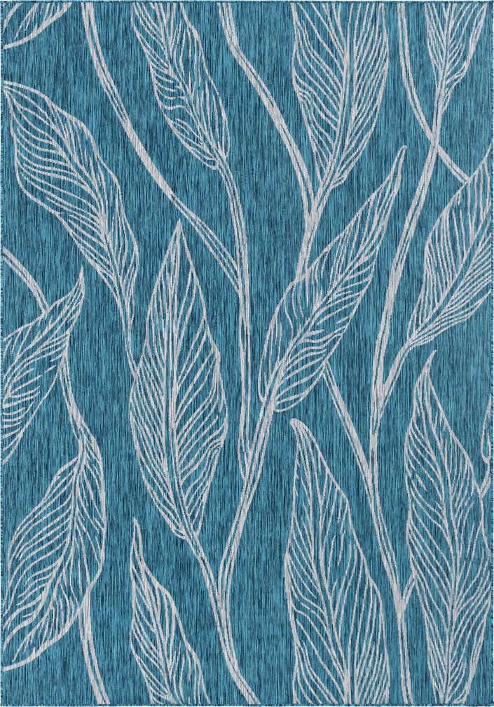 7' 10 x 11' Easy-Clean Botanical Indoor / Outdoor Rug