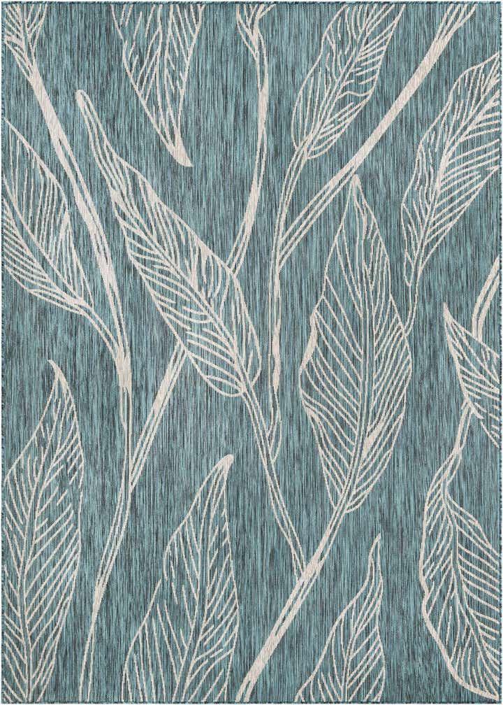 7' x 10' Easy-Clean Botanical Indoor / Outdoor Rug