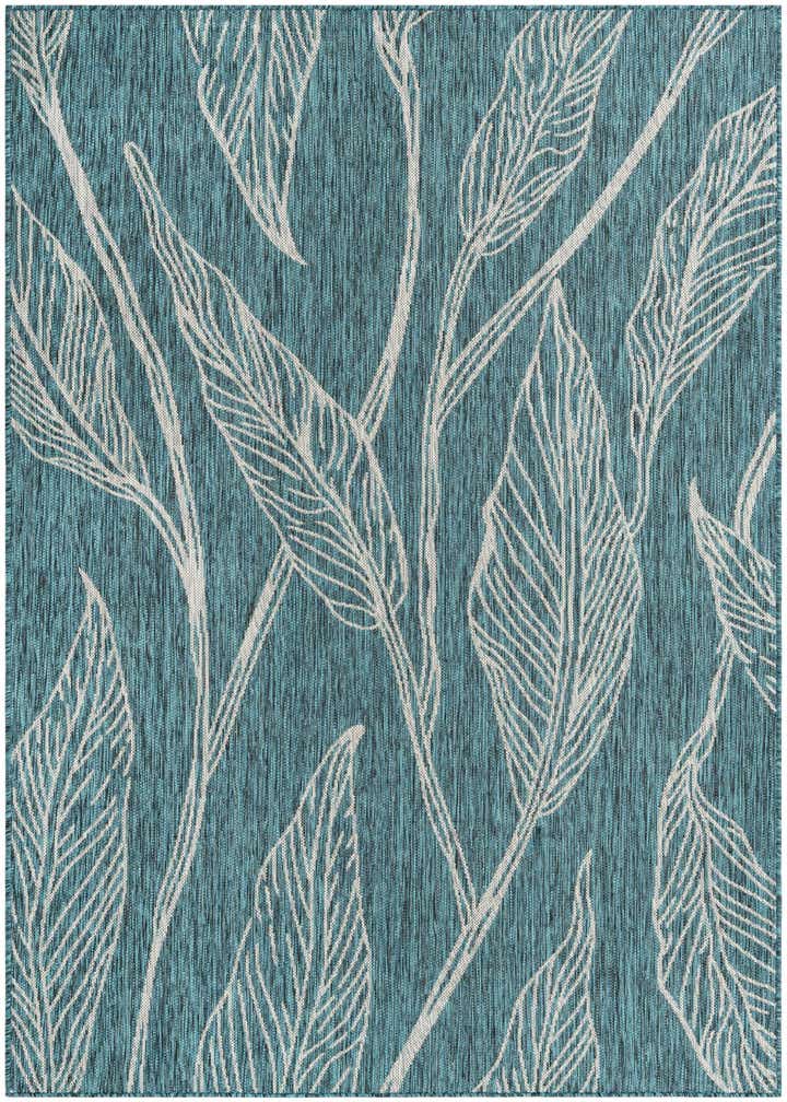 5' 3 x 8' Easy-Clean Botanical Indoor / Outdoor Rug