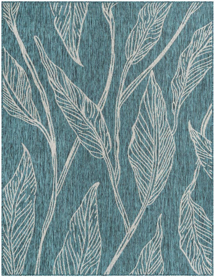 Detail image of 5' 3 x 8' Easy-Clean Botanical Indoor / Outdoor Rug