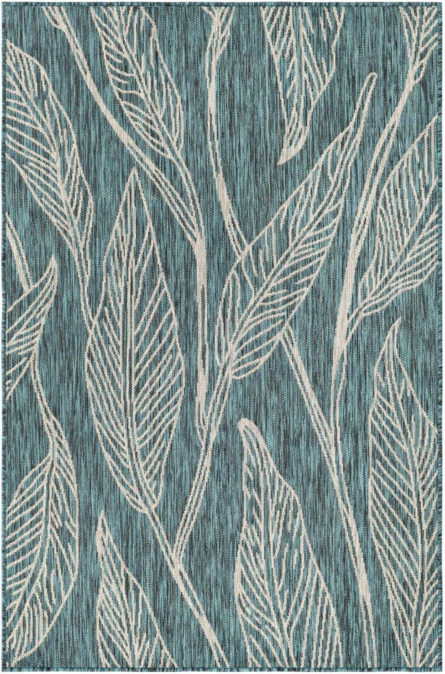 Detail image of 4' x 6' Easy-Clean Botanical Indoor / Outdoor Rug