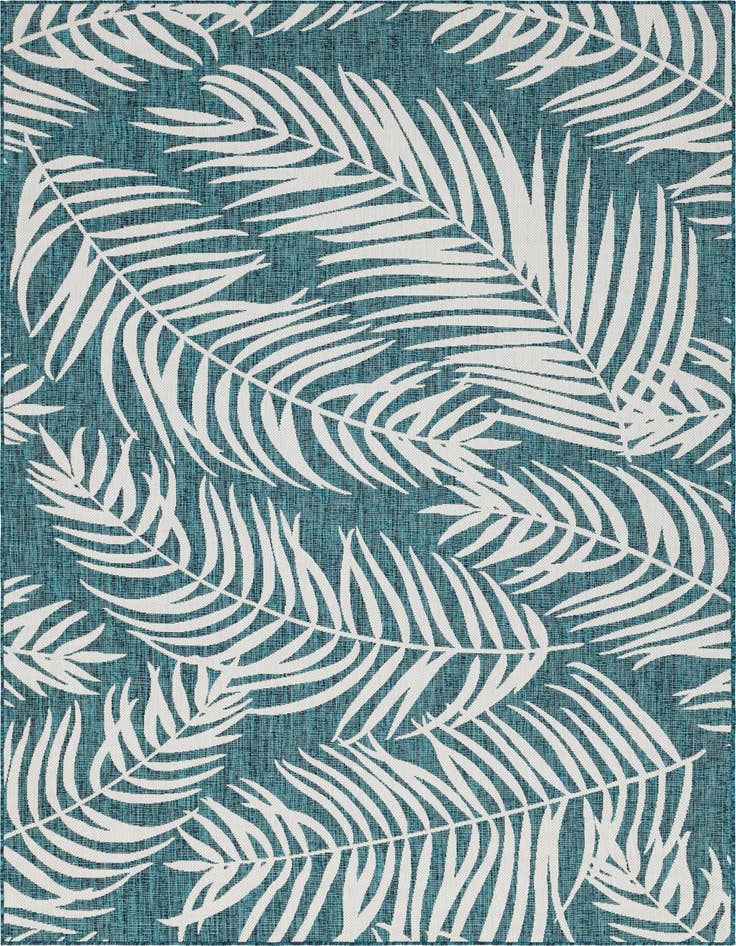 Detail image of 7' 10 x 11' Easy-Clean Botanical Indoor / Outdoor Rug