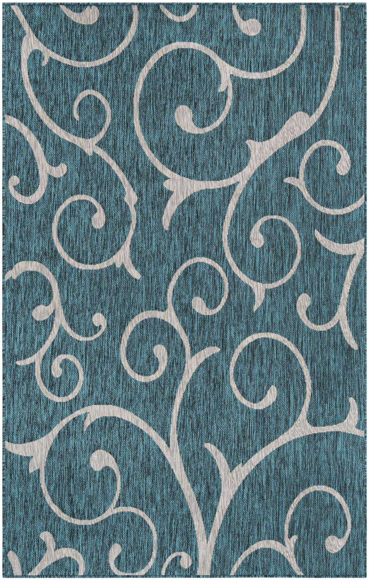 Custom Teal Fácil de limpiar Botanical Alfombra Comprar todos los estilos