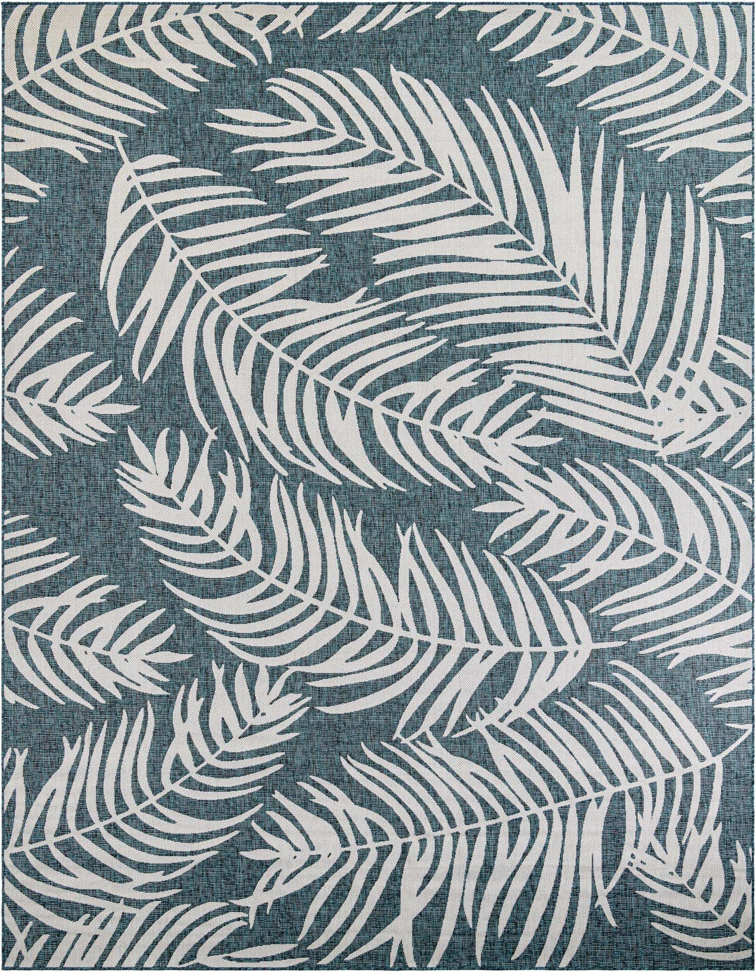 10' x 13' Easy-Clean Botanical Indoor / Outdoor Rug
