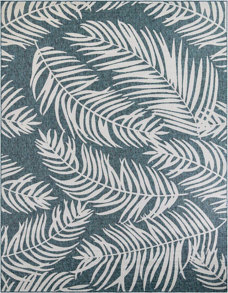 Detail image of 10' x 13' Easy-Clean Botanical Indoor / Outdoor Rug