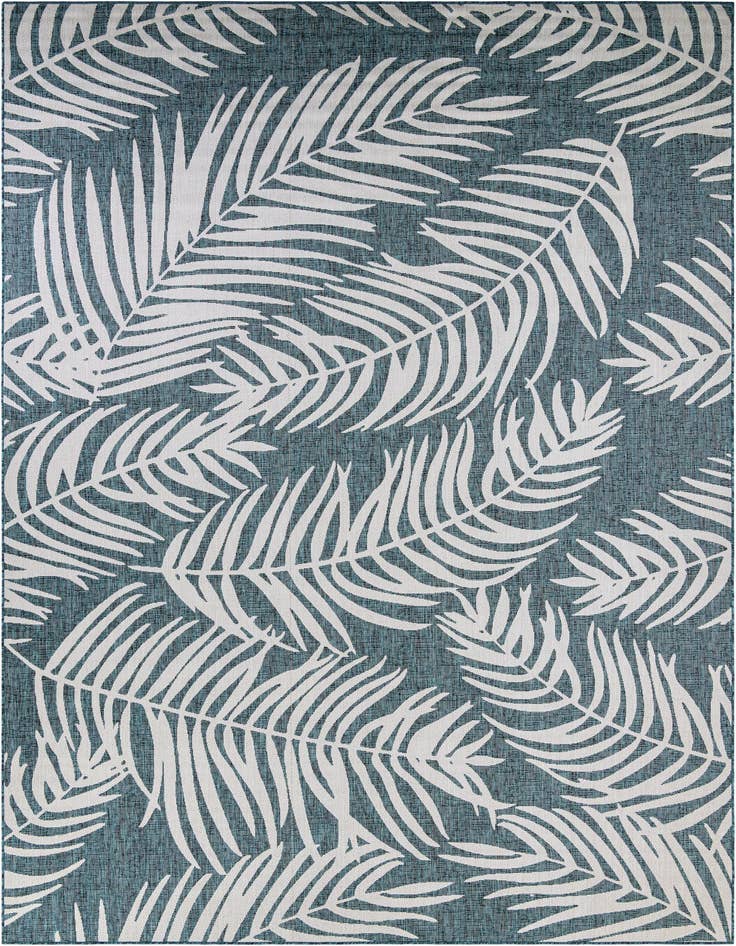 Detail image of 10' x 14' Easy-Clean Botanical Indoor / Outdoor Rug