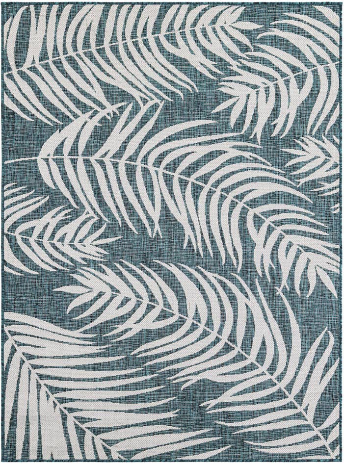 Detail image of 5' 3 x 7' Easy-Clean Botanical Indoor / Outdoor Rug