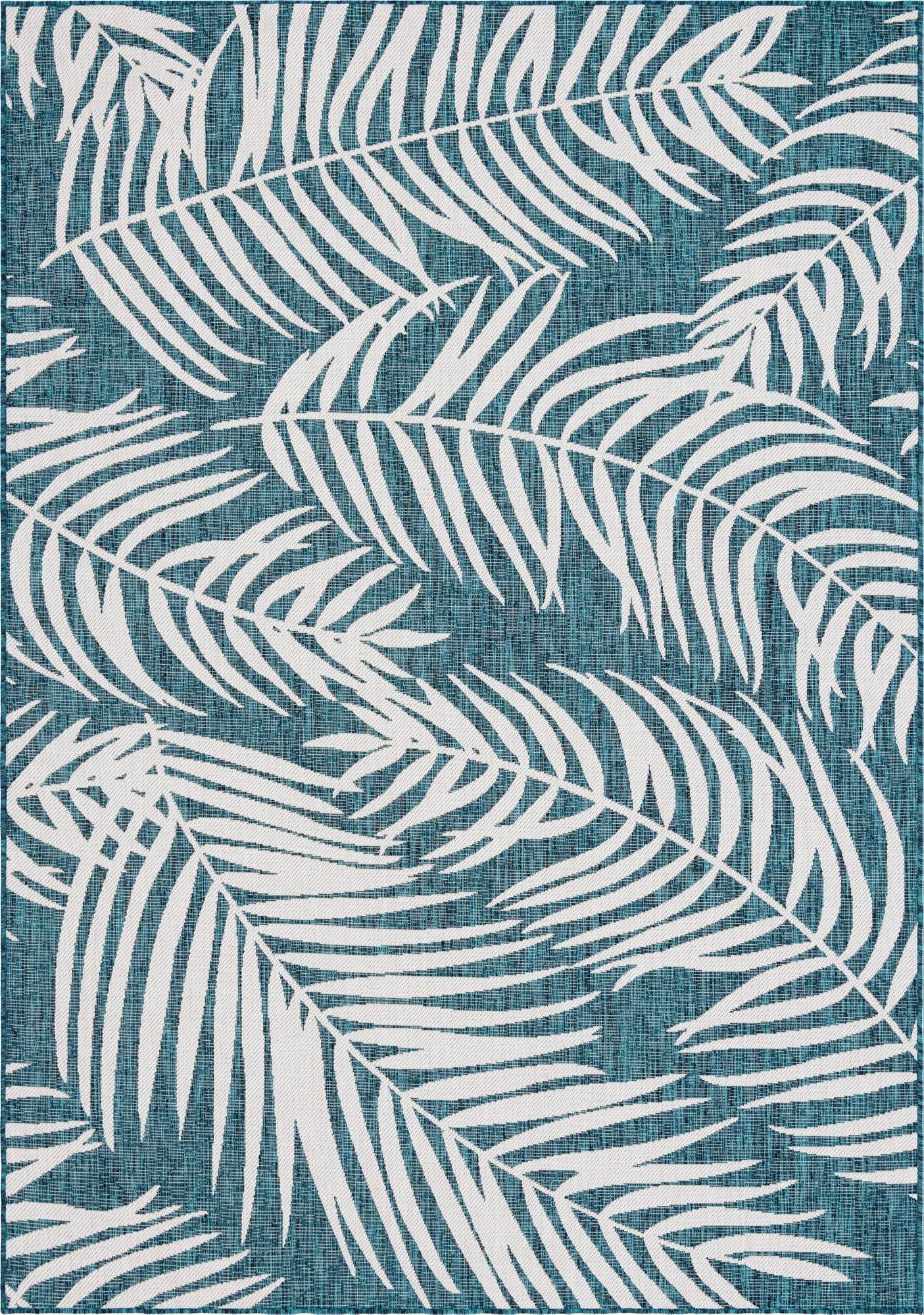 Primary image 7' x 10'  Washable Botanical Indoor / Outdoor Rug