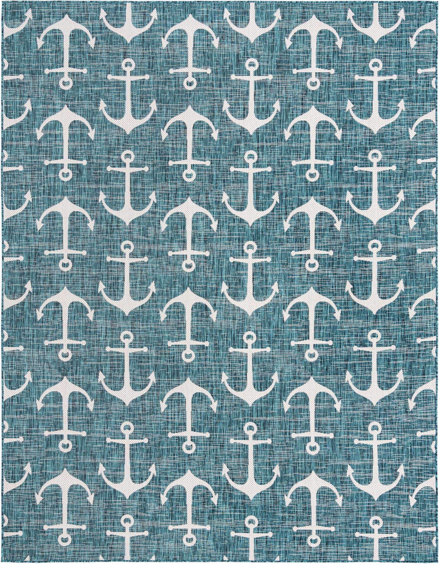 9' x 12' Easy-Clean Coastal Indoor / Outdoor Rug