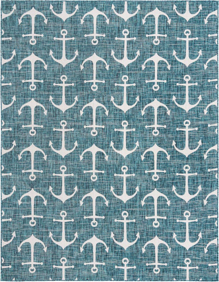 Detail image of 9' x 12' Easy-Clean Coastal Indoor / Outdoor Rug