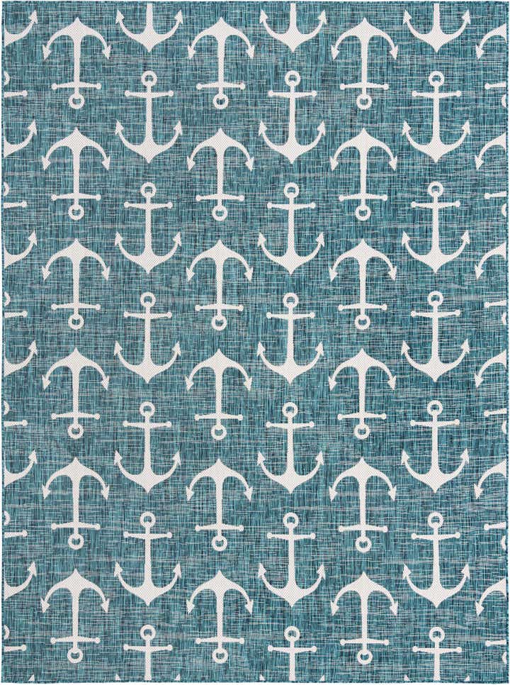 9' x 12' Easy-Clean Coastal Indoor / Outdoor Rug