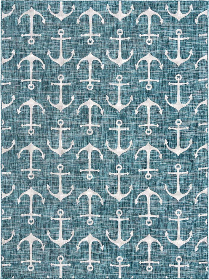 Detail image of 9' x 12' Easy-Clean Coastal Indoor / Outdoor Rug