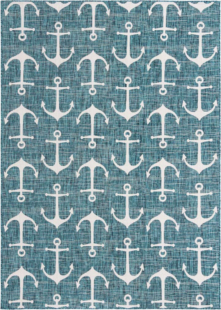 7' 10 x 11' Easy-Clean Coastal Indoor / Outdoor Rug