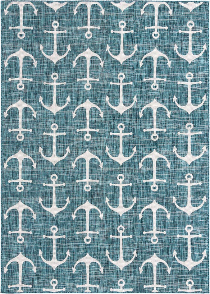 Detail image of 7' 10 x 11' Easy-Clean Coastal Indoor / Outdoor Rug