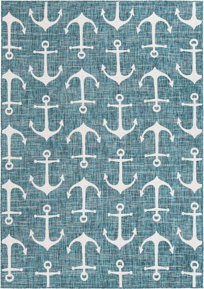 Detail image of 7' x 10' Easy-Clean Coastal Indoor / Outdoor Rug