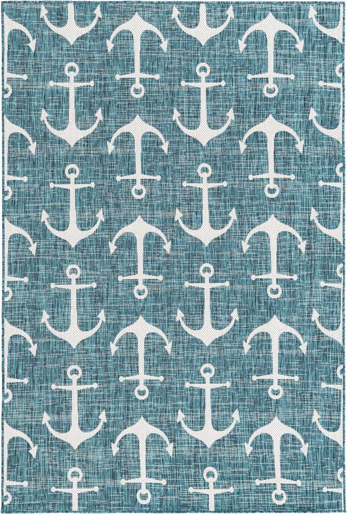 6' x 9' Easy-Clean Coastal Indoor / Outdoor Rug