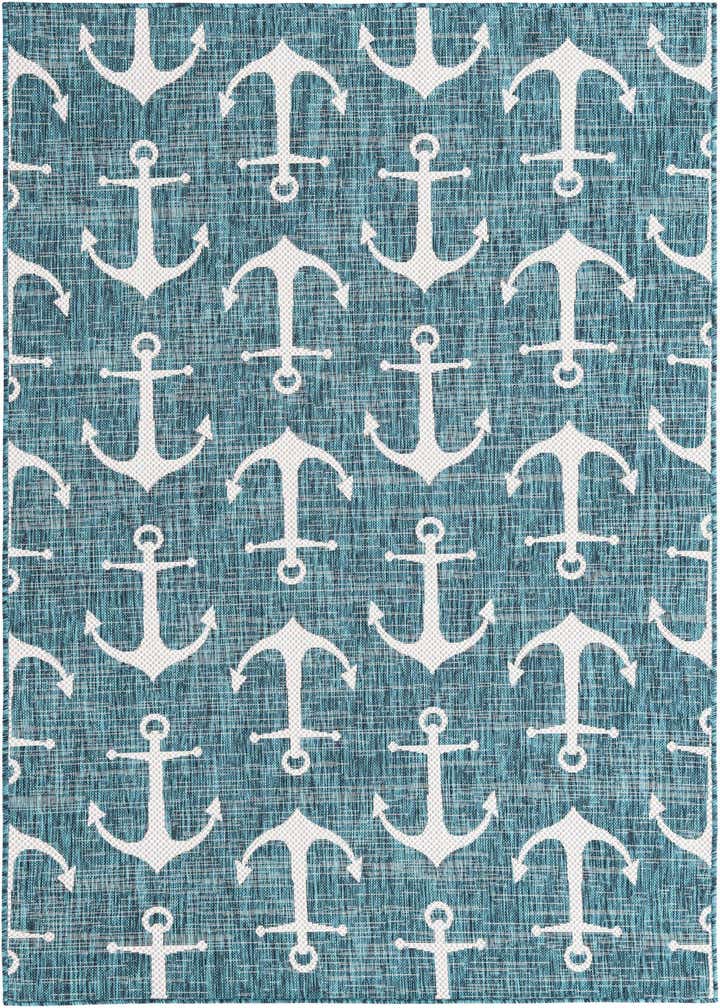 5' 3 x 8' Easy-Clean Coastal Indoor / Outdoor Rug