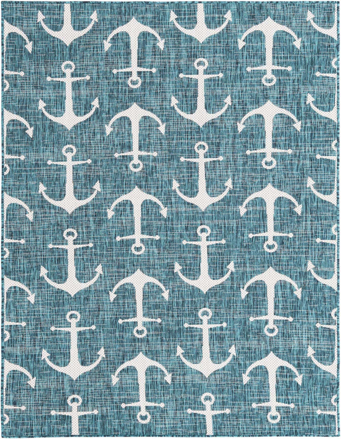5' 3 x 8' Easy-Clean Coastal Indoor / Outdoor Rug