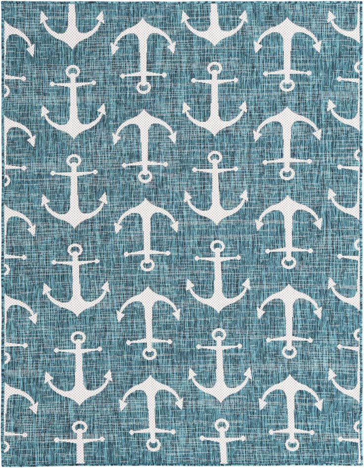 Detail image of 5' 3 x 8' Easy-Clean Coastal Indoor / Outdoor Rug