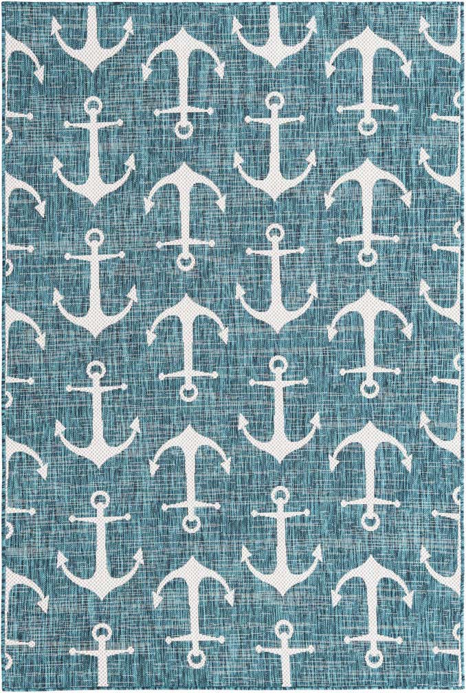 5' 3 x 8' Easy-Clean Coastal Indoor / Outdoor Rug