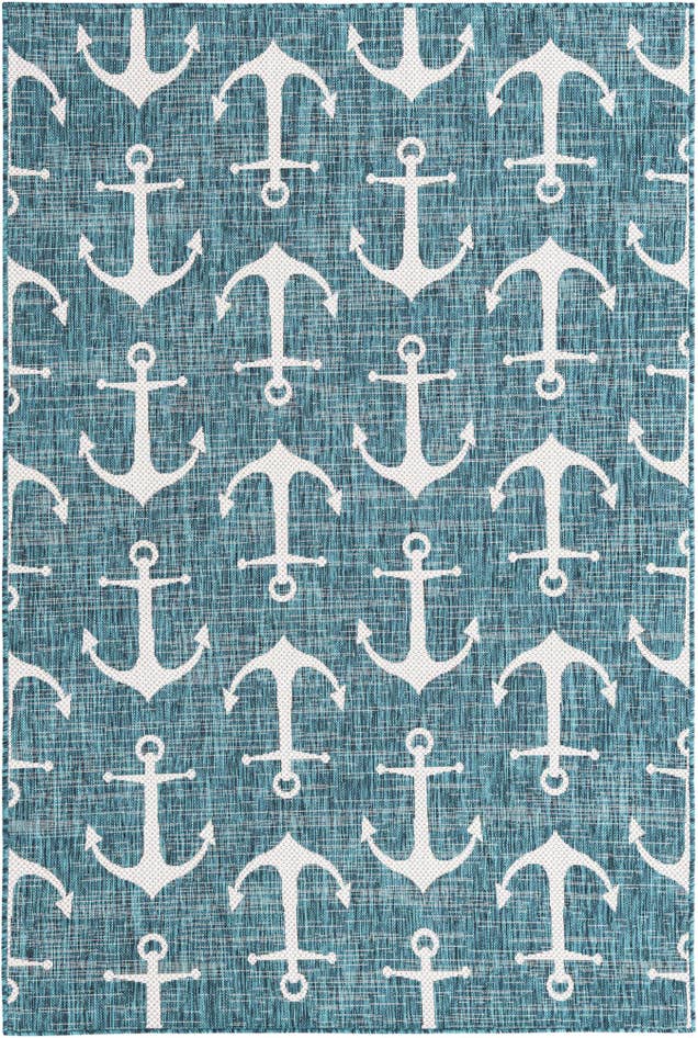 Detail image of 5' 3 x 8' Easy-Clean Coastal Indoor / Outdoor Rug