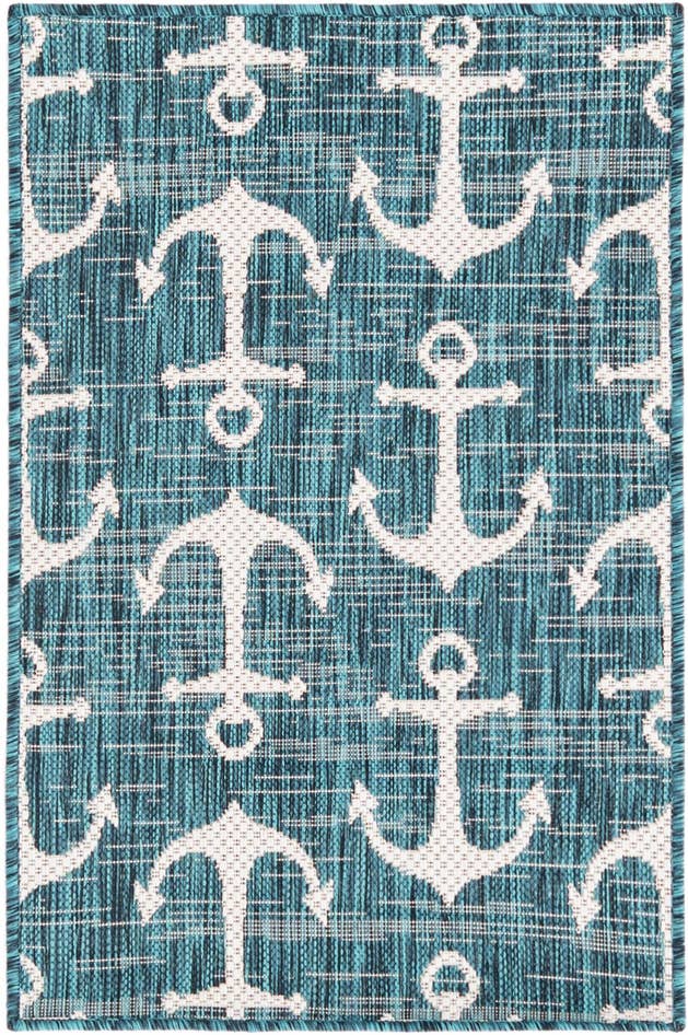 Detail image of 2' x 3' Easy-Clean Coastal Indoor / Outdoor Rug
