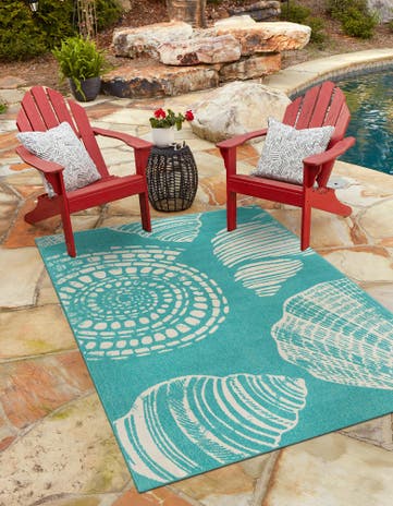 4' x 6' Easy-Clean Coastal Indoor / Outdoor Rug
