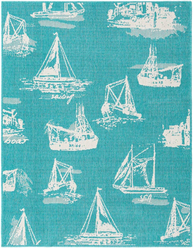 Detail image of 4' x 6' Easy-Clean Coastal Indoor / Outdoor Rug