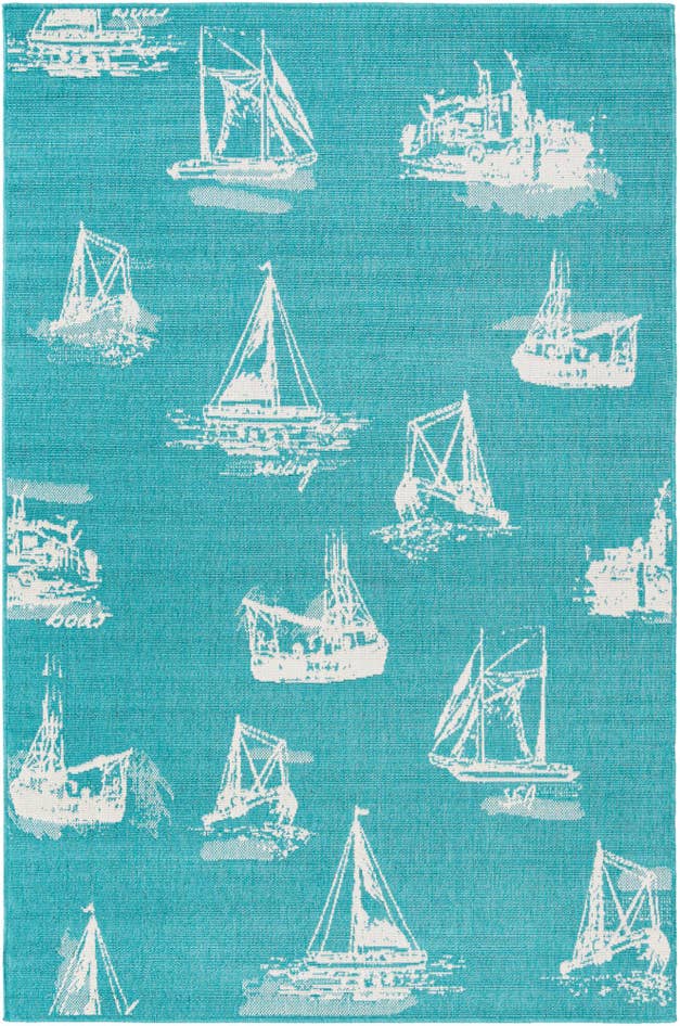Detail image of 5' 3 x 8' Easy-Clean Coastal Indoor / Outdoor Rug