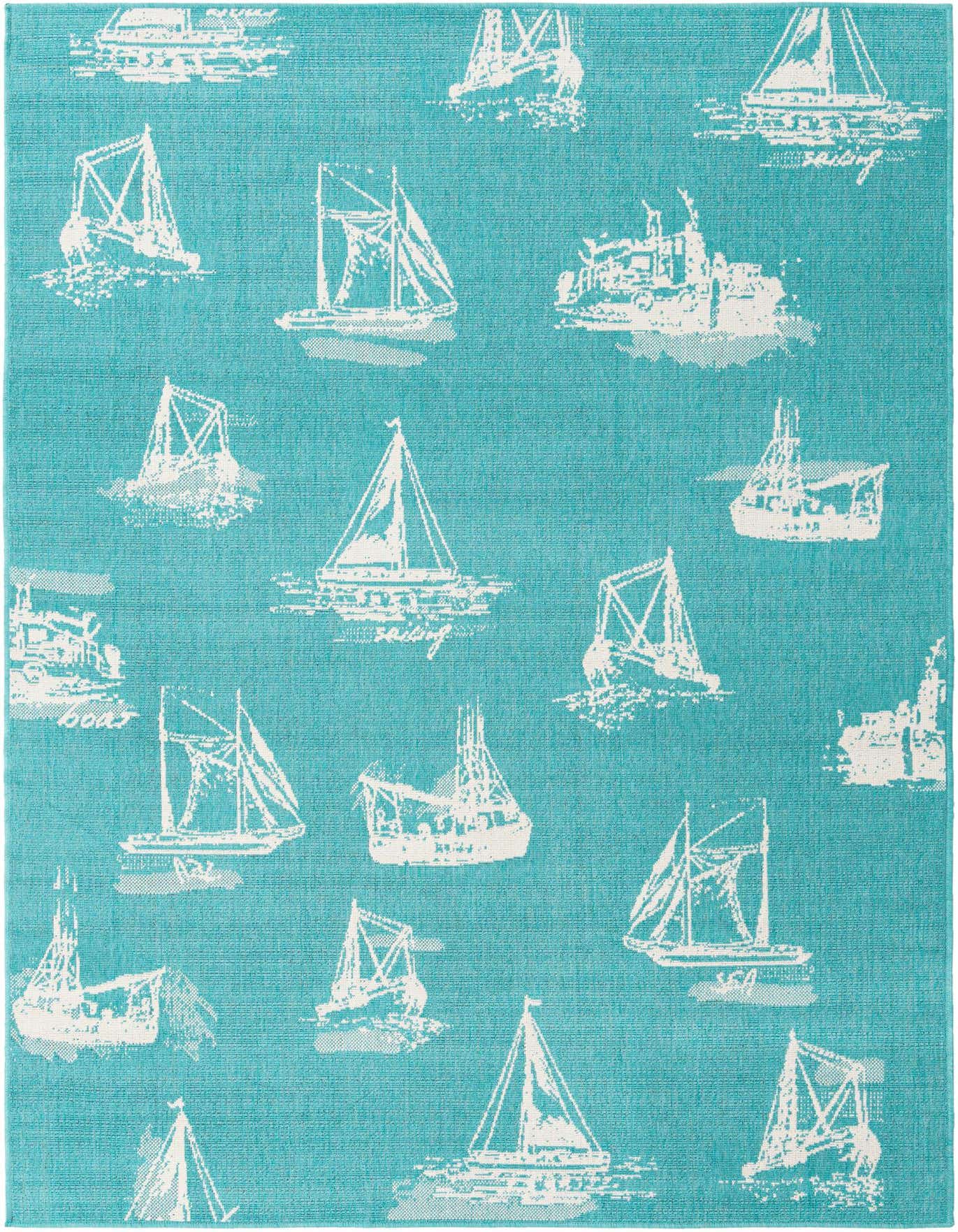 6' x 9' Easy-Clean Coastal Indoor / Outdoor Rug