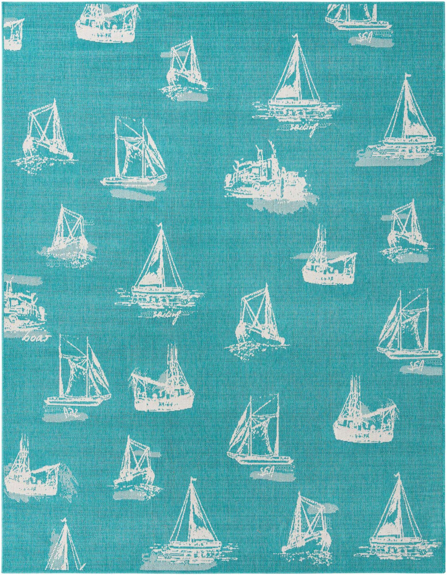 7' 10 x 10' Easy-Clean Coastal Indoor / Outdoor Rug
